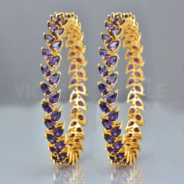 beautiful Gold plated Violet Color Bangles