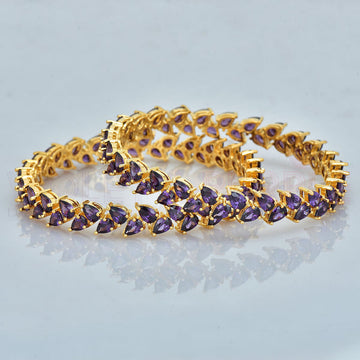 beautiful Gold plated Violet Color Bangles