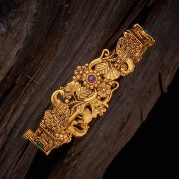 gold plated  Synthetic Stones peacock  design bangle