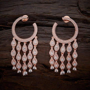 Polished Earrings with Zircon Stone Embellishments
