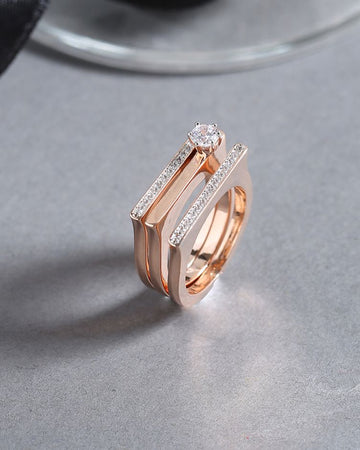 Zircon Gemstones Adorned Designer Inspired Ring