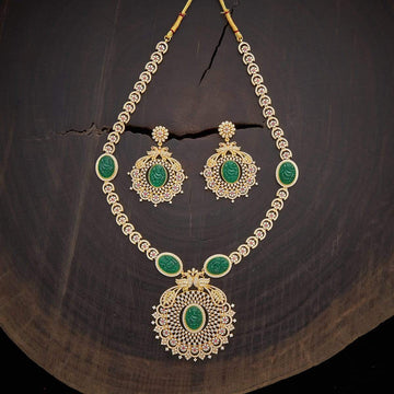 zircon stone necklace set